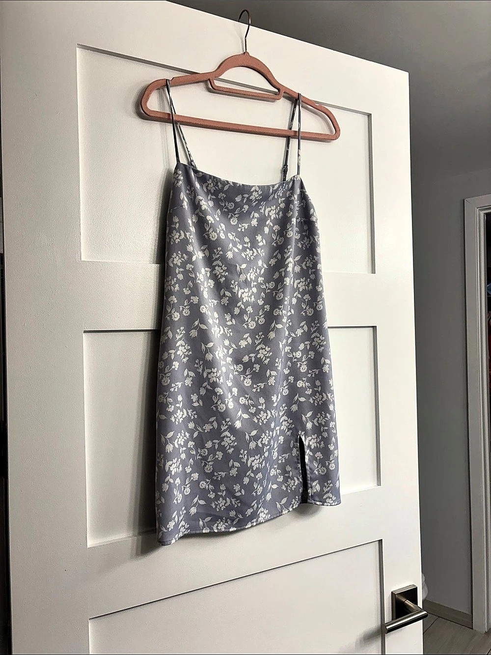Garage Floral Mini Dress in Gray & White Size XS Like New